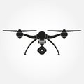 Drone icon. Quad copter with camera. Vector illustration